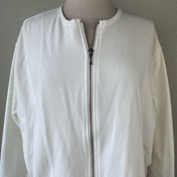 Time Out for Her Full Zip White Jacket Size XL EUC - Picture 2 of 6